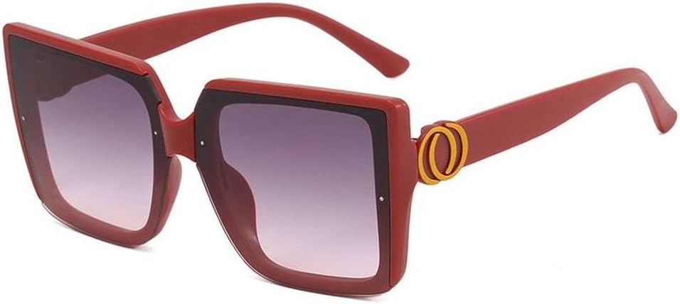 

Солнцезащитные очки с крупной оправой для женщин, защита от УФ-излучения UV400, женские солнцезащитные очки для вождения и путешествий, красные и серые MTZJH, One Color