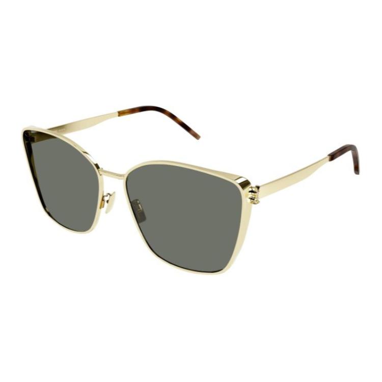 

SAINT LAURENT Солнечные очки с квадратной оправой, Gold