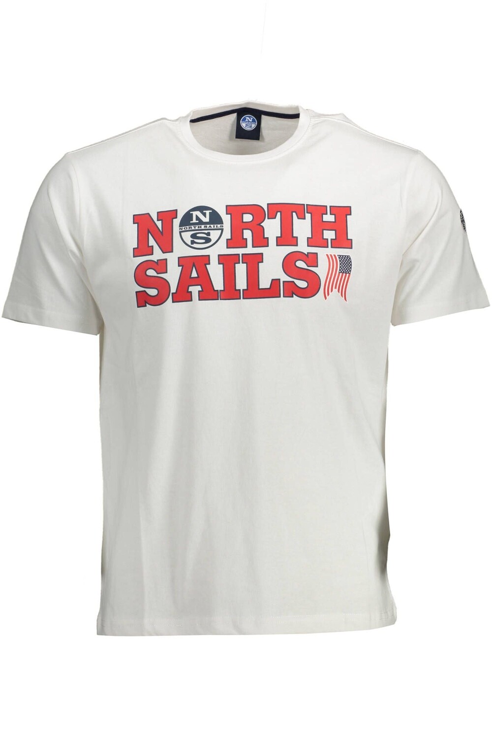 

Гладкая хлопковая мужская футболка North Sails с круглым вырезом, белый