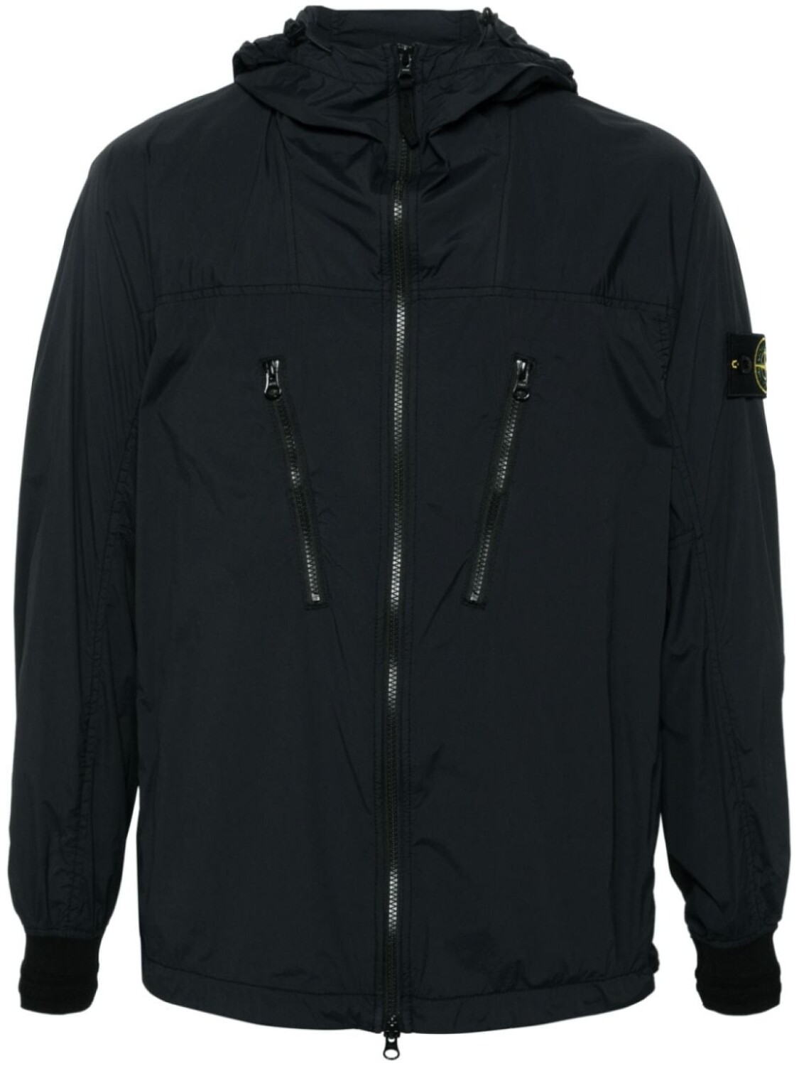 

Stone Island куртка с капюшоном и логотипом Compass, черный