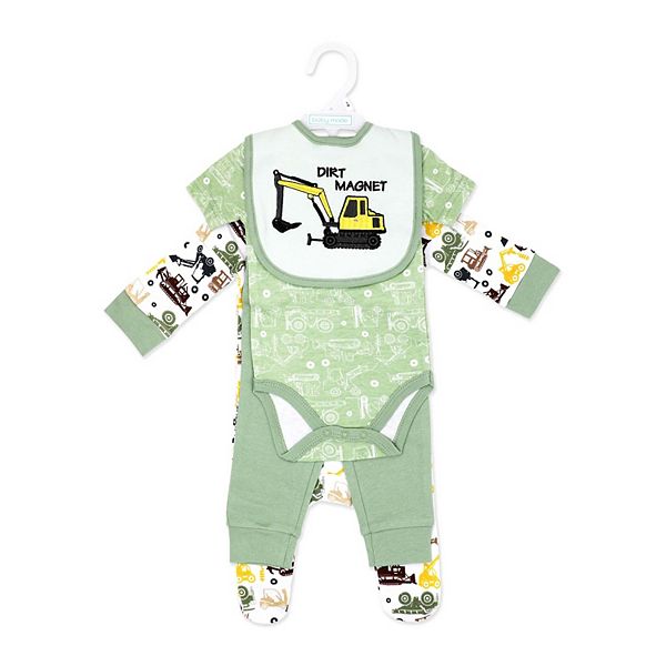Комплект для мальчика: боди, штанишки, комбинезон и слюнявчик Baby Mode — фото 2