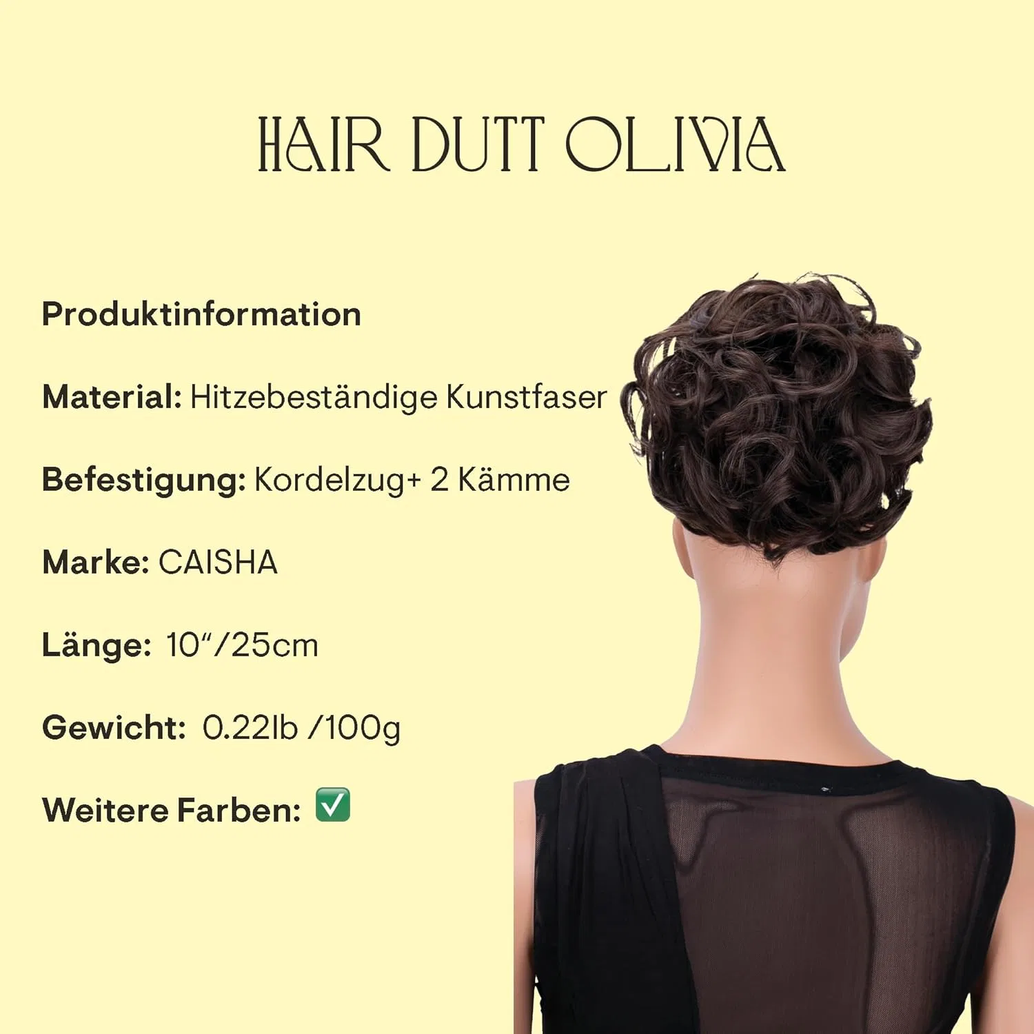 Резинка-шиньон для волос «Bun» от Prettyshop Caisha, Brown #10 Hk106 — фото 2