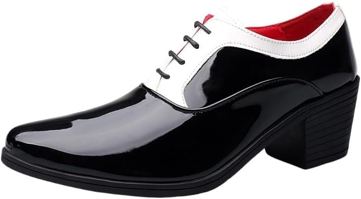 

Мужские ботинки из кожи с толстой подошвой, деловой стиль, заостренный носок, высокие каблуки, оксфорды, низкие на шнуровке, для свадьбы, бизнеса и вечеринок Zestrelax, черный