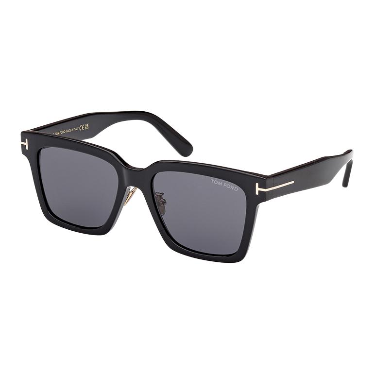 TOM FORD Квадратные солнцезащитные очки TF Plate Frame Acetate унисекс черные, Black — фото 2