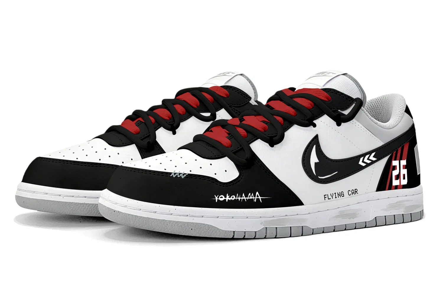 Кроссовки кожаные Nike Big Low черные — фото 4