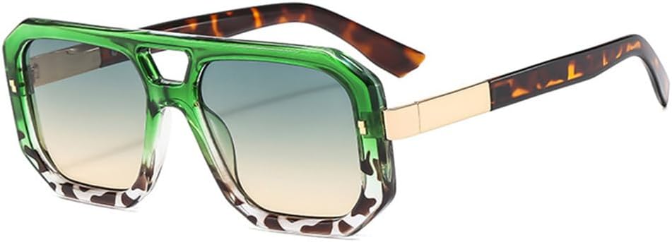 

Солнцезащитные очки UV400 с двойной перемычкой, прозрачными линзами и заклепками, подходят для женщин и мужчин, для бега и занятий спортом на открытом воздухе UYPTK, Green Green Tea