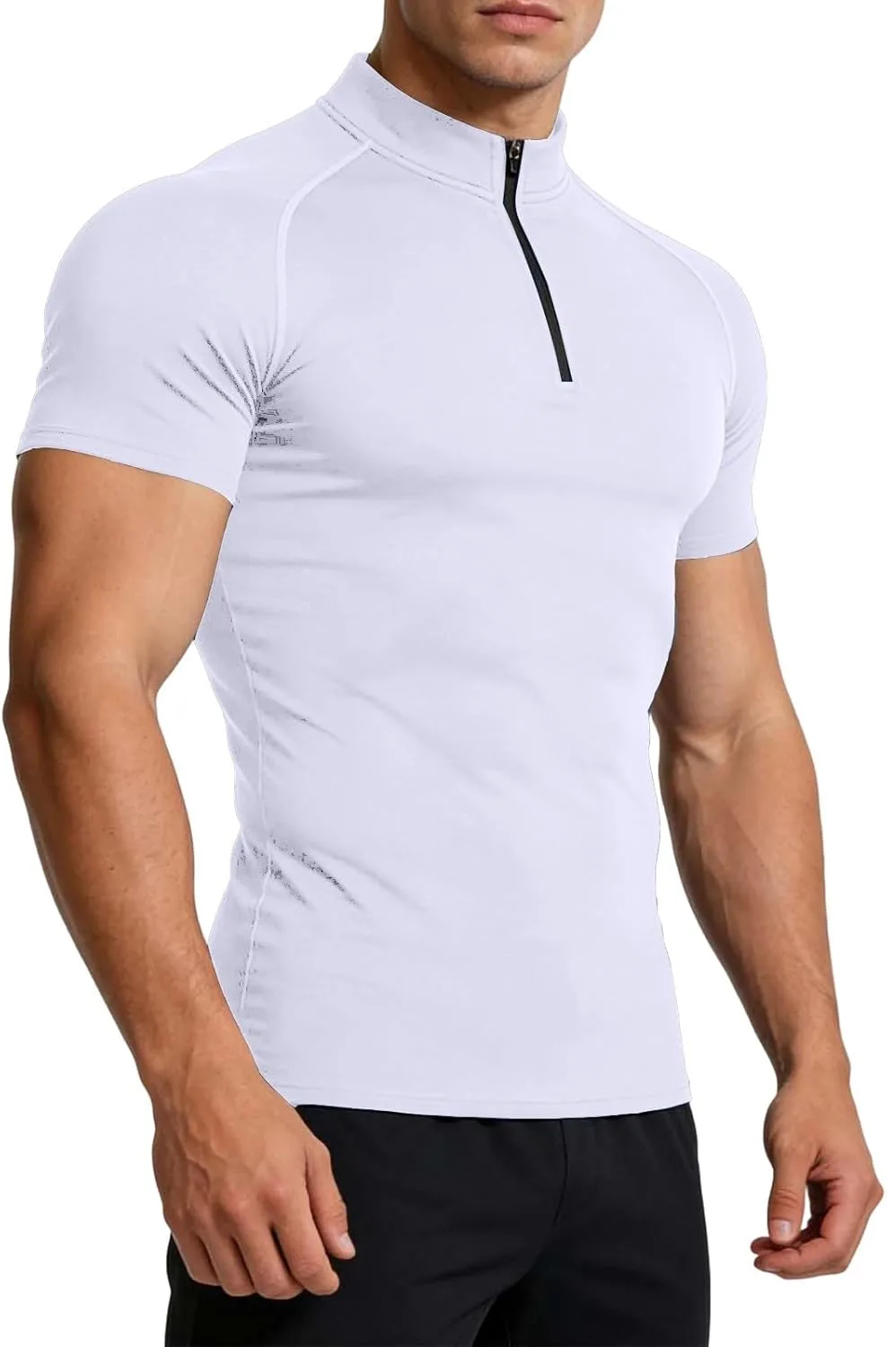 Мужская футболка-поло с коротким рукавом и воротником-стойкой, Slim Fit, быстросохнущая