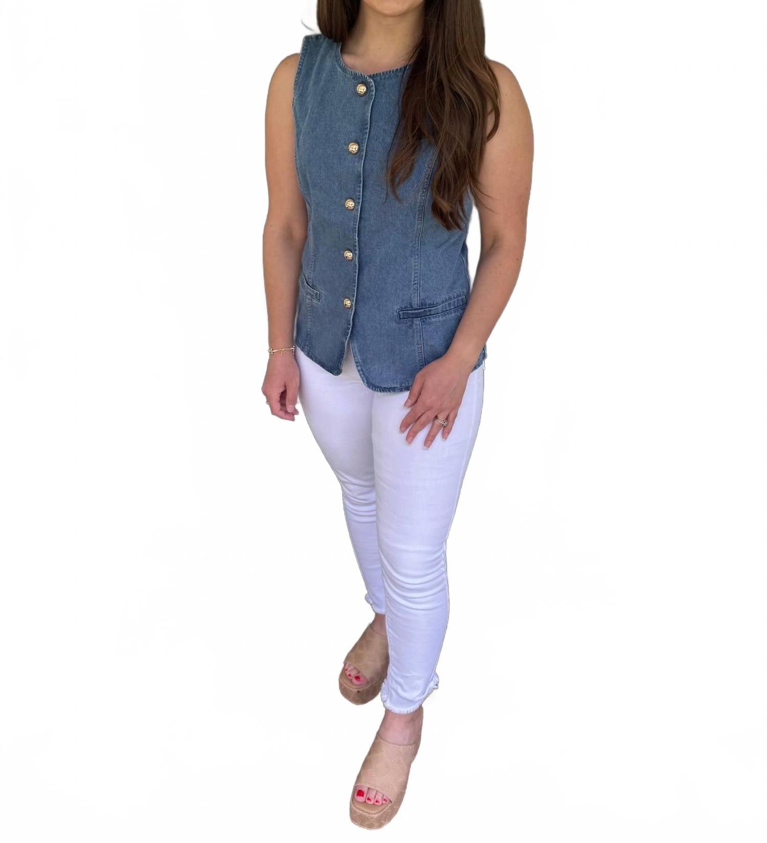 

Джимсовый топ без рукавов Entro, Denim