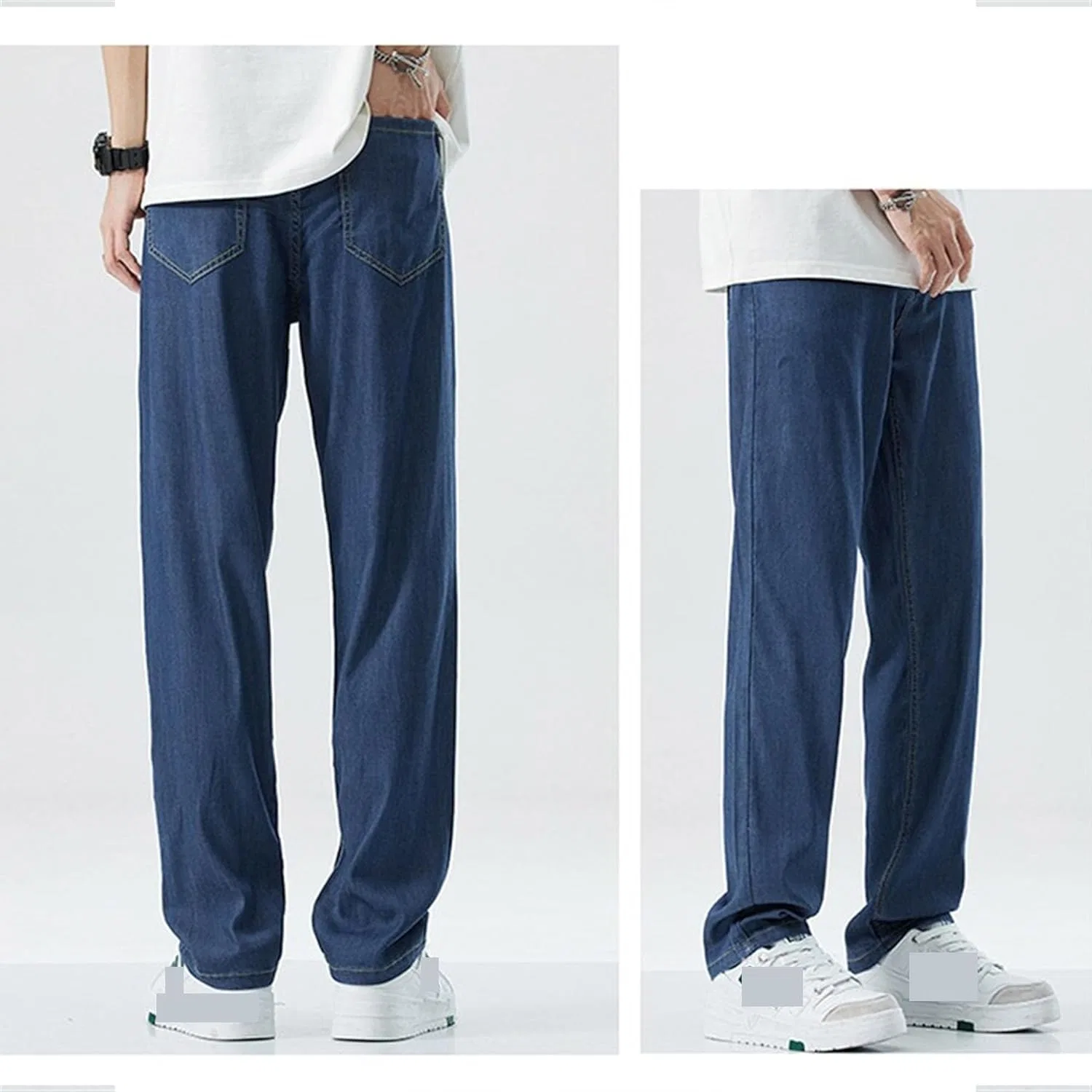 Джинсы свободные, Relaxed Skateboard Denim Pants, синие — фото 4