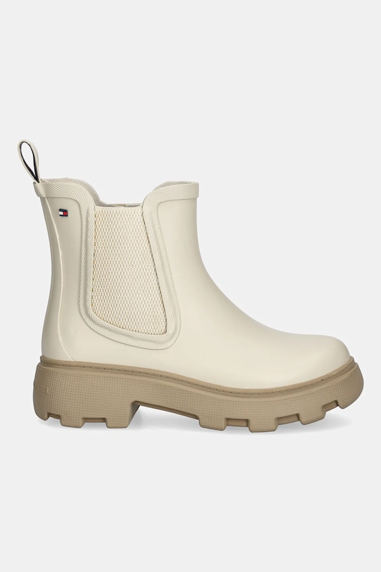 Резиновые сапоги Rubber Flag Cleated Rainboot с протектором Tommy Hilfiger, бежевый — фото 2