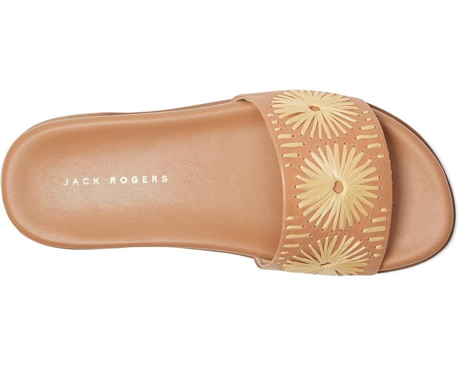 Сандалии Jack Rogers Somerset Slide - Nappa/Raffia, цвет Cafe Au Lait/Natural — фото 2
