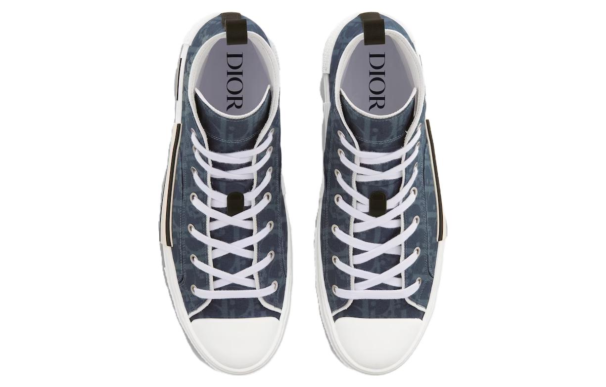 Кроссовки B23 High Top Синий Диагональный Принт И Знак Мира Слезы Деним DIOR — фото 3
