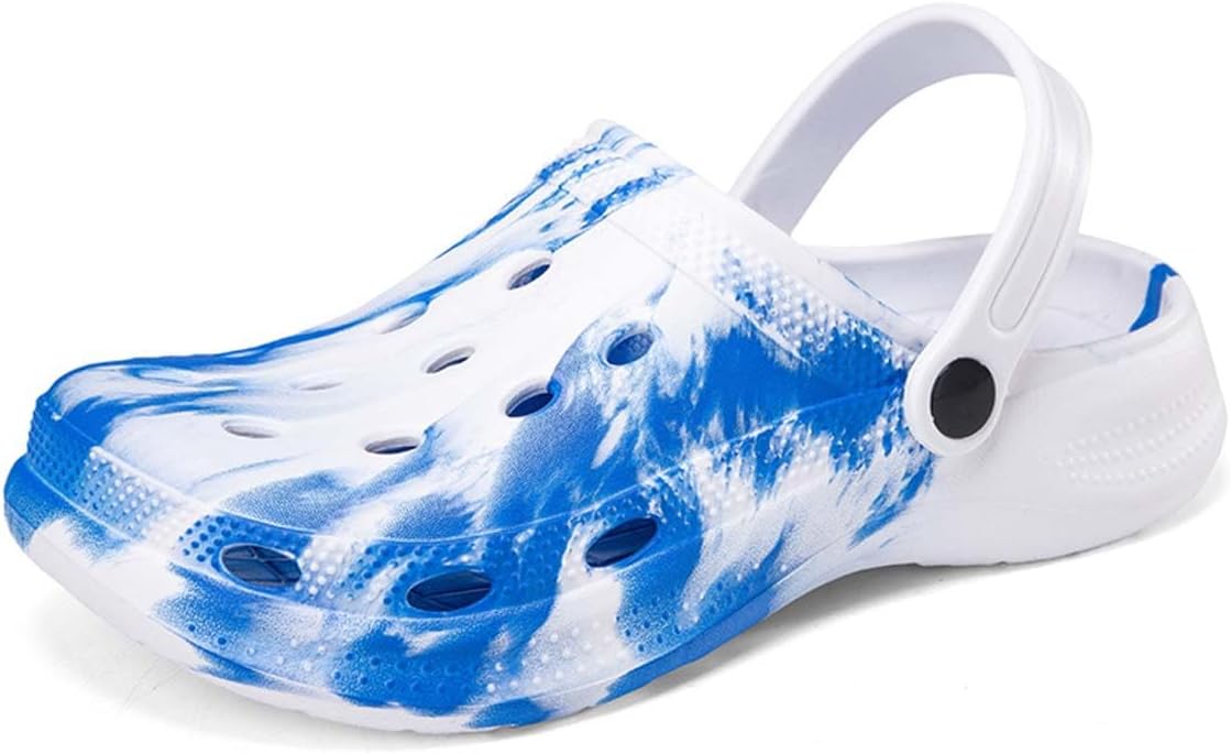 

Садовые сандалии HYDLONGR для мужчин и женщин, легкие, дышащие, быстро сохнущие пляжные тапочки, нескользящие мюли, сабо, белый/синий