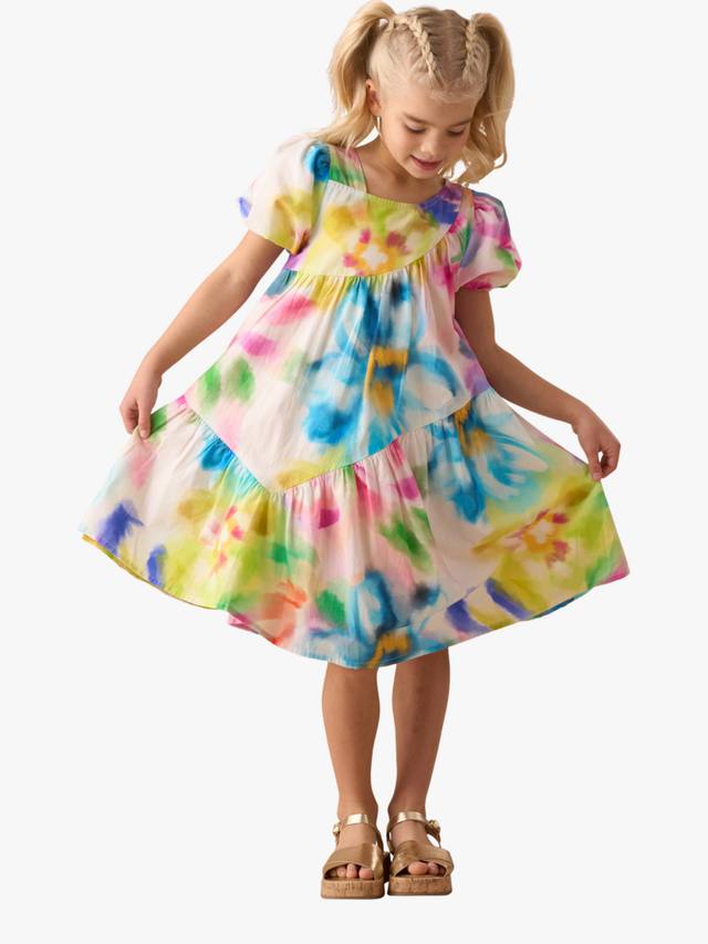 

Асимметричное платье с буфами на рукавах Angel & Rocket, Pink