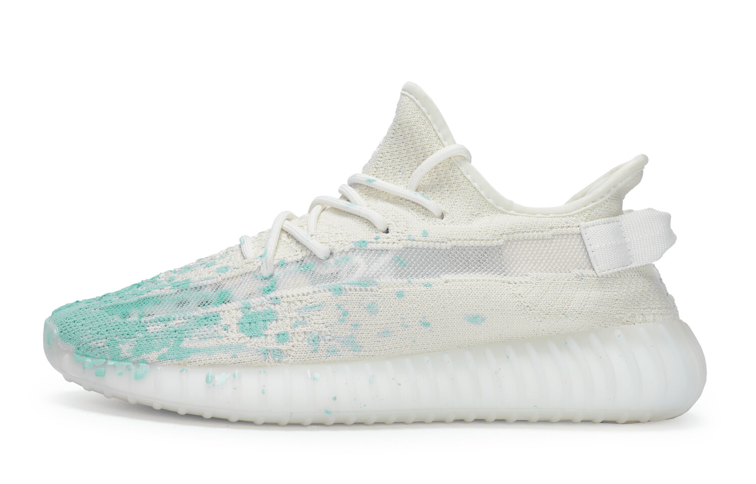 Кроссовки adidas originals Yeezy Boost 350 V2 Lifestyle Shoes Unisex Low-top Cyan, белый/черный — фото 2