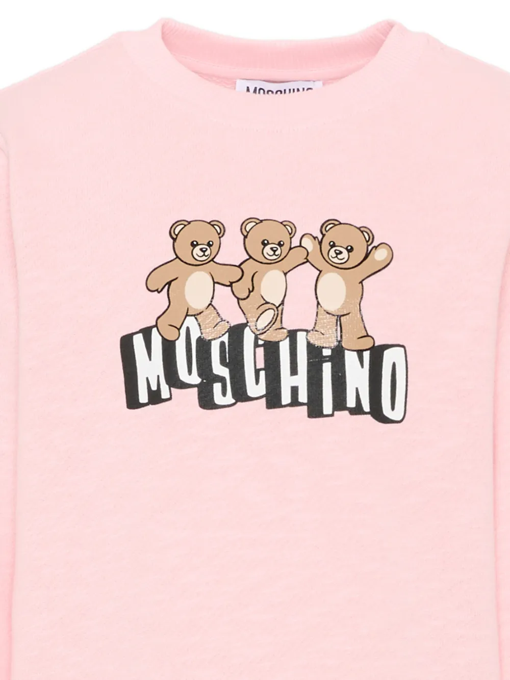 Свитер с логотипом в виде мишки Moschino Kids, розовый — фото 3