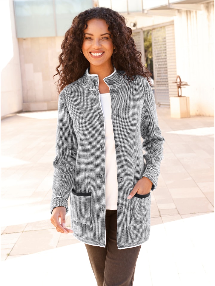 

Жаккардовый кардиган цвета экрю-черный меланж WITT WEIDEN