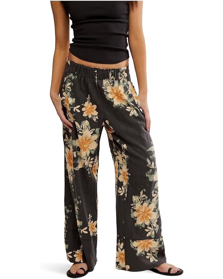 

Брюки Free People Days End Printed Linen Pu, цвет Washed Black Combo/Floral