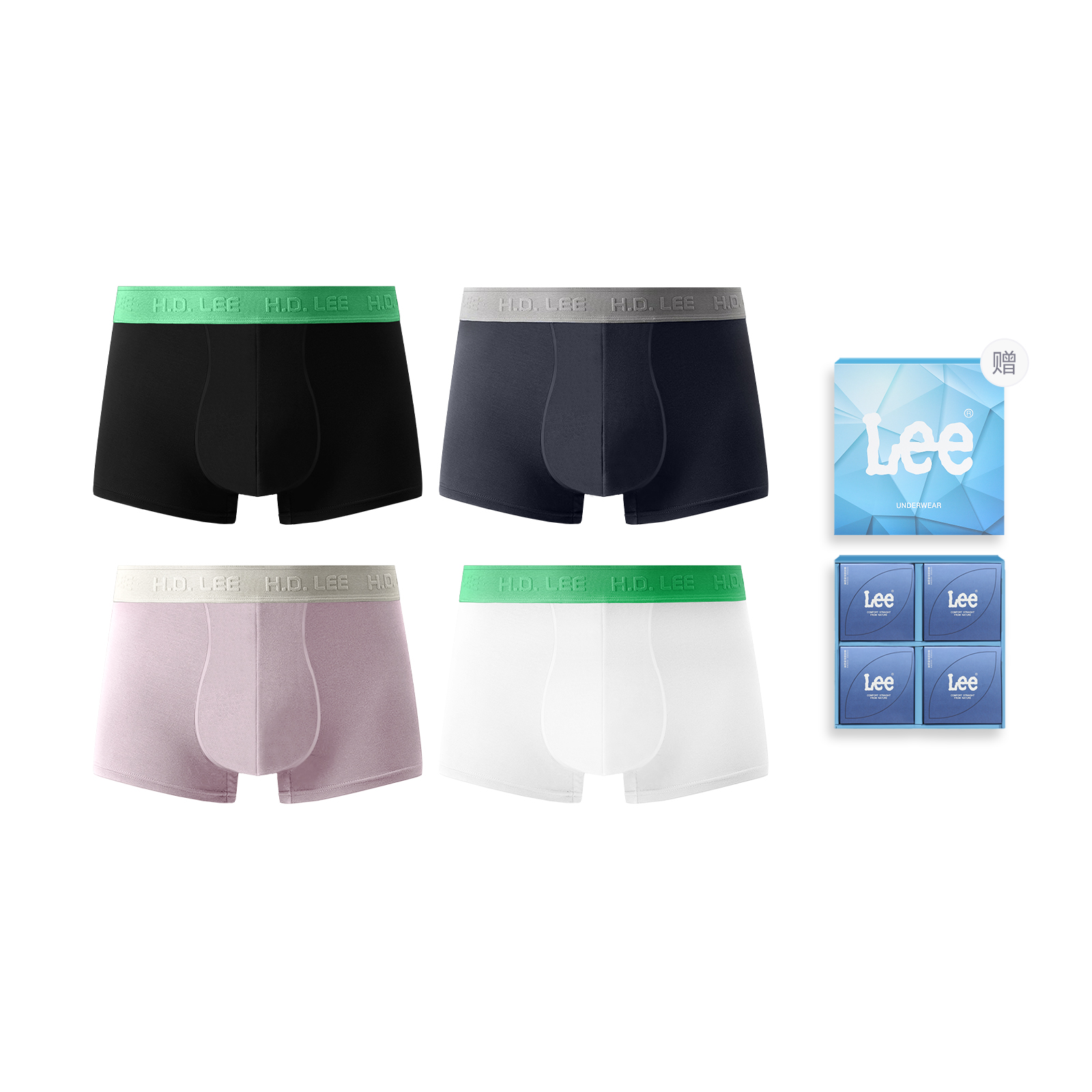 

Подарочные боксы Galaxy Underwear для мужчин, набор из 4 штук Lee, темно-серый