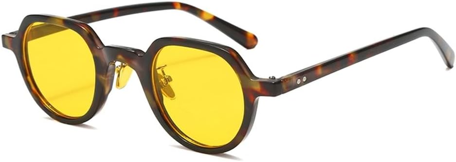 

солнцезащитные очки в маленькой оправе, винтажные женские, зеленые, синие, желтые, с защитой от УФ-излучения UV400, круглые солнцезащитные очки для мужчин, летний стиль WNCKSQ, Pattern With Yellow