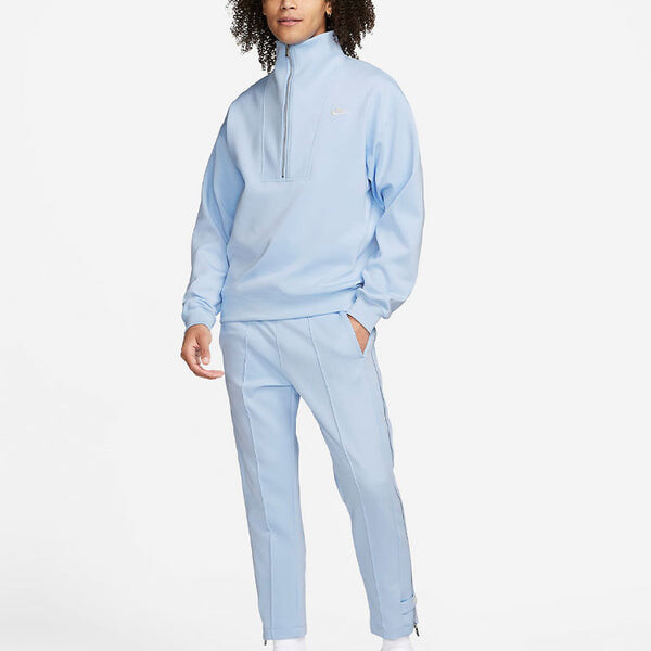 Толстовка Men's Nike Back Alphabet Logo Printing Half Zipper Stand Collar Asia Edition Blue, синий — фото 3