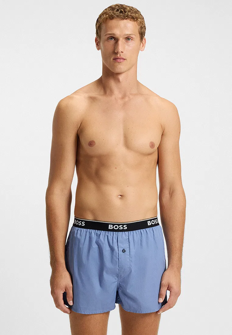 Пижамные шорты, 2 шт., хлопок, BOSS Bodywear, синий/мультиколор — фото 3