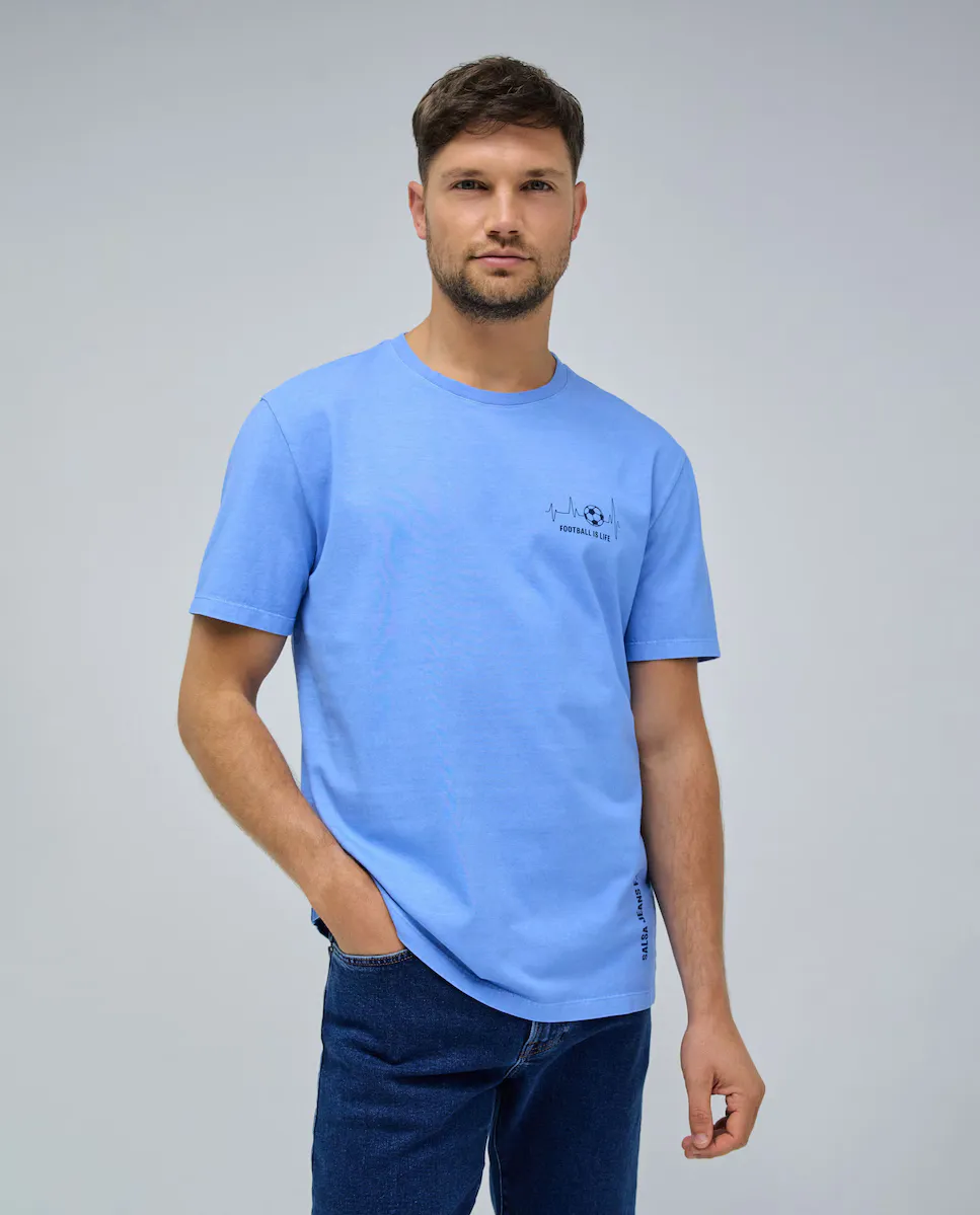 

Мужская синяя футболка с коротким рукавом Salsa Jeans, синий
