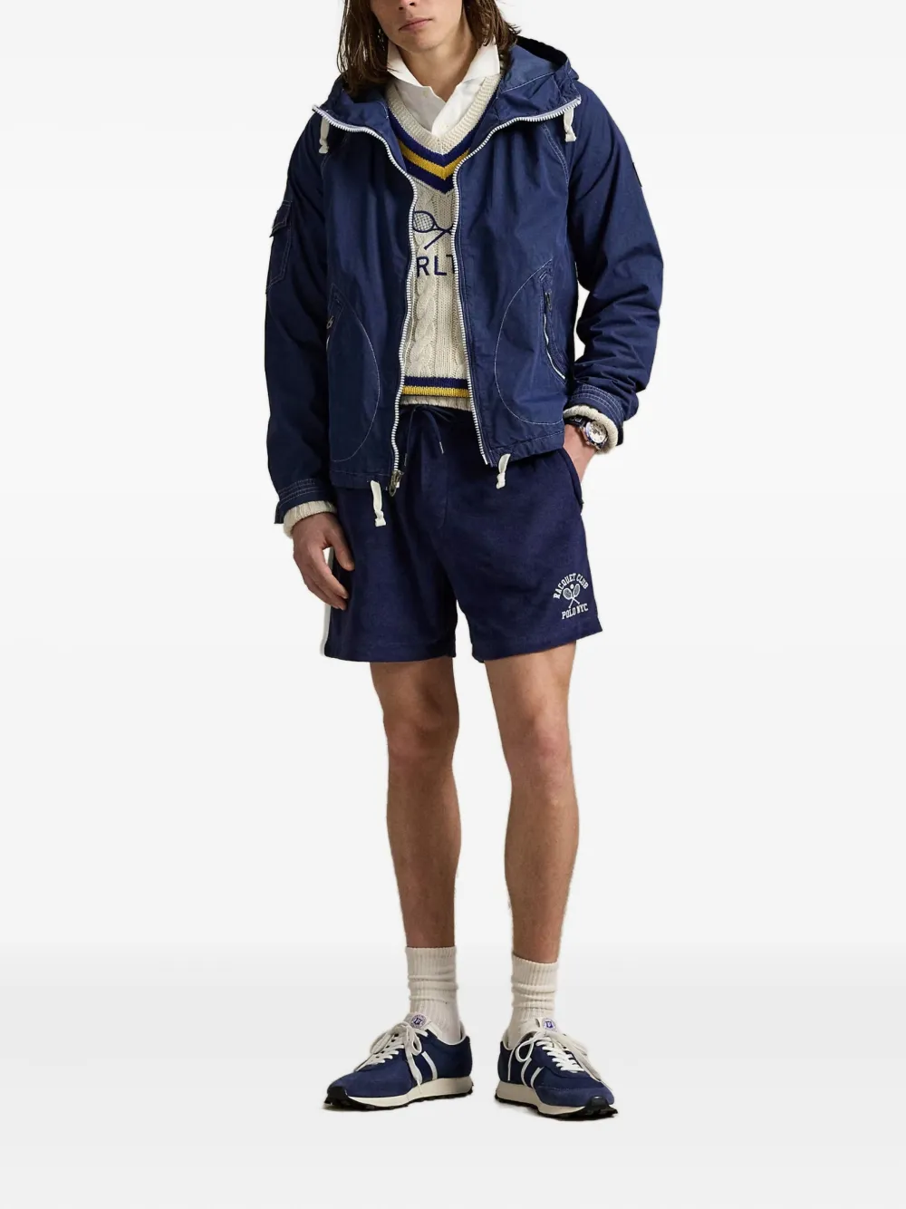 Шорты с вышитыми полосками по бокам POLO RALPH LAUREN, синий — фото 3
