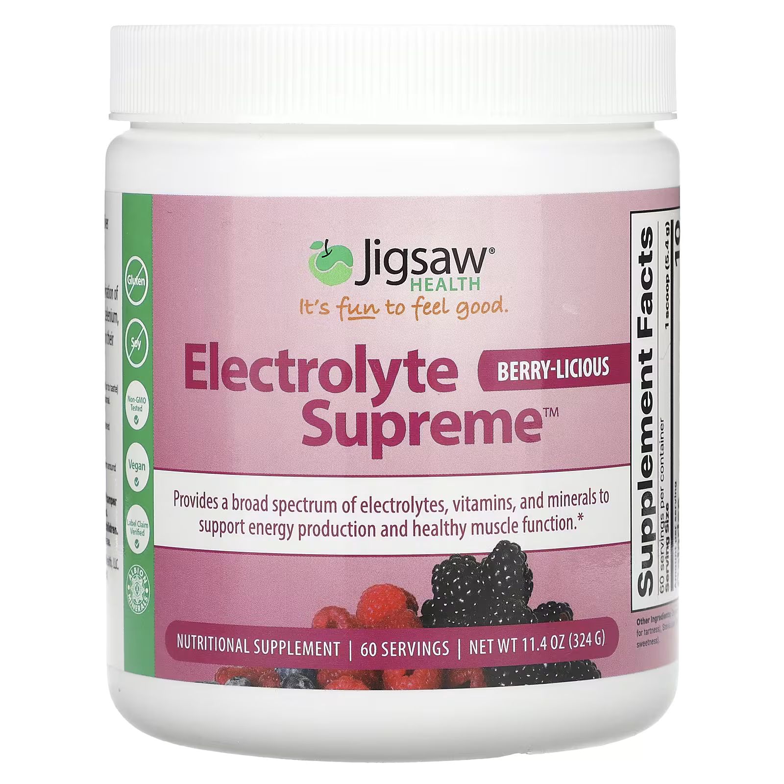 

Electrolyte Supreme, ягодная ягода, 11,4 унции (324 г) Jigsaw Health