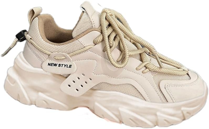 

Мужские кроссовки на платформе Elevate Style - дышащие с шнуровкой, для учебы и активного отдыха, комфорт на все сезоны Hoalox, хаки