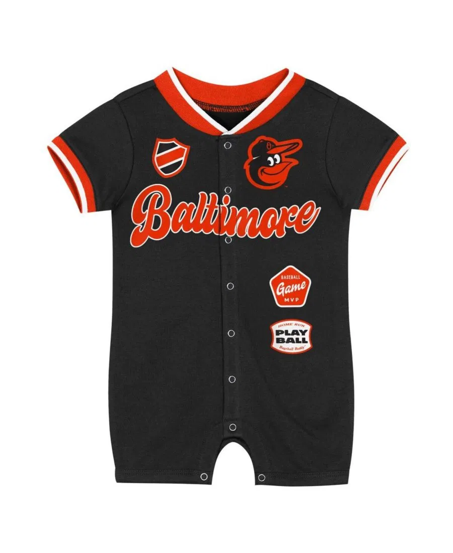 Детский черный комбинезон Baltimore Orioles для мальчиков и девочек Outerstuff — фото 2