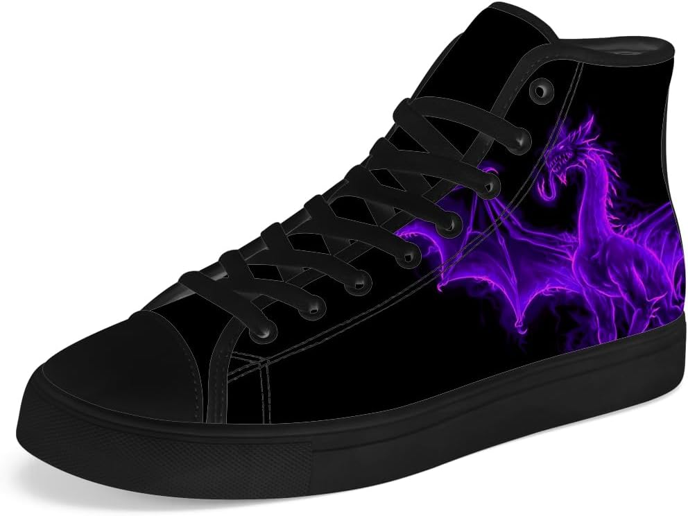 

Высокие кеды с канвой Dragon для мужчин и женщин, повседневные кроссовки на шнуровке Chebing, пурпурный