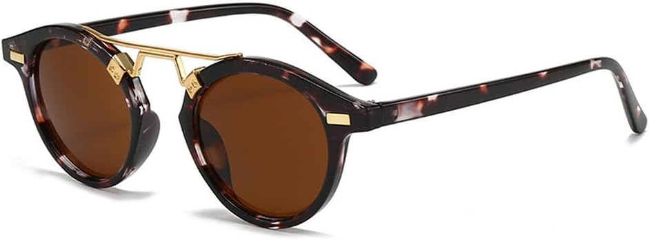 

Ретро круглые солнцезащитные очки для женщин и мужчин, модные винтажные солнцезащитные очки для активного отдыха, трендовые очки с защитой от УФ-излучения UV400 generic, Leopard Brown