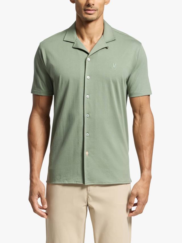 

Брайан хлопковая рубашка с кэмп-воротником Regular Fit Psycho Bunny, Sea Spray, XL