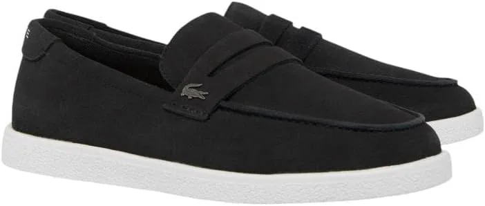 Мужские слипоны Lacoste Cochet из замши, черно-белый