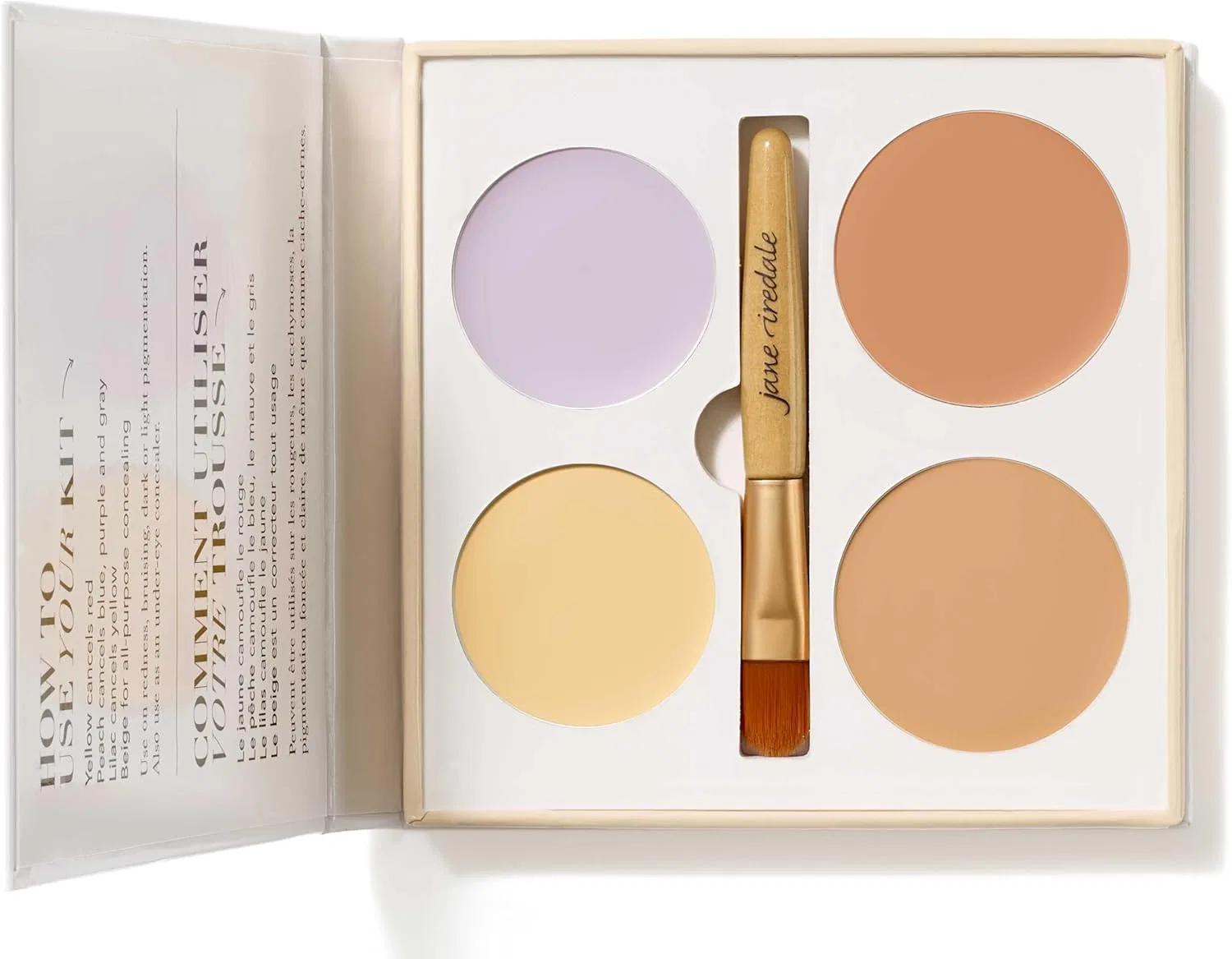 Корректирующий набор консилеров Jane Iredale, 8 г, желтый/персиковый/сиреневый/бежевый