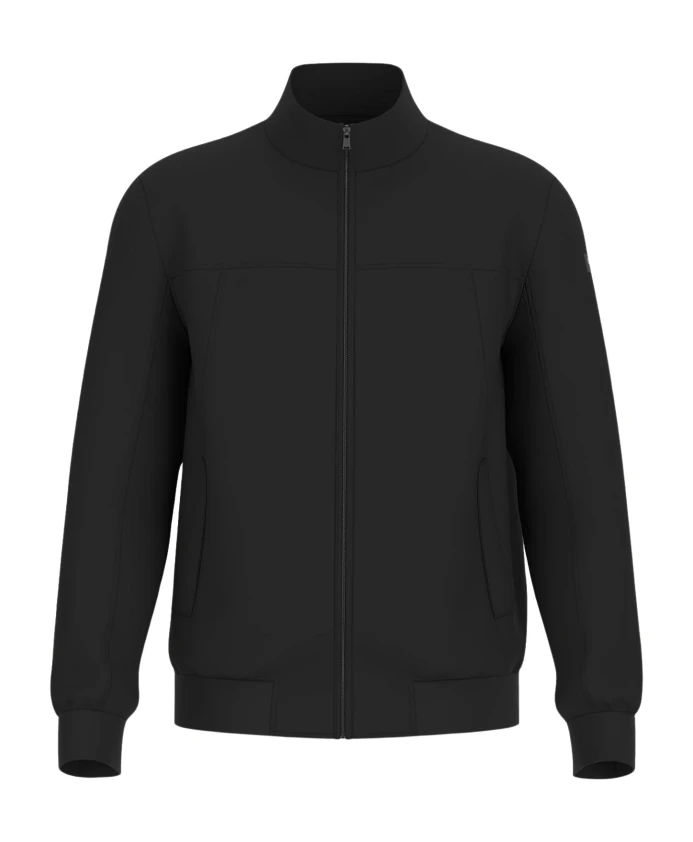 

Черная куртка на молнии, стандартный крой. Guess, черный