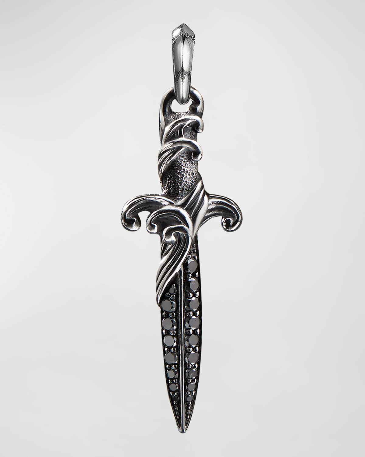 

Мужской серебряный кулон Waves Dagger с черными бриллиантами, 43,8 мм David Yurman, цвет Silver