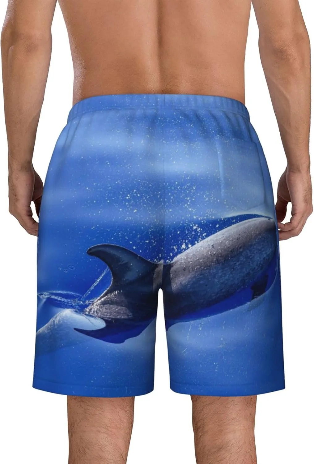 Мужские пляжные шорты Dolphin, мужские плавки, шорты для плавания с карманами, купальники Generic, черный — фото 4