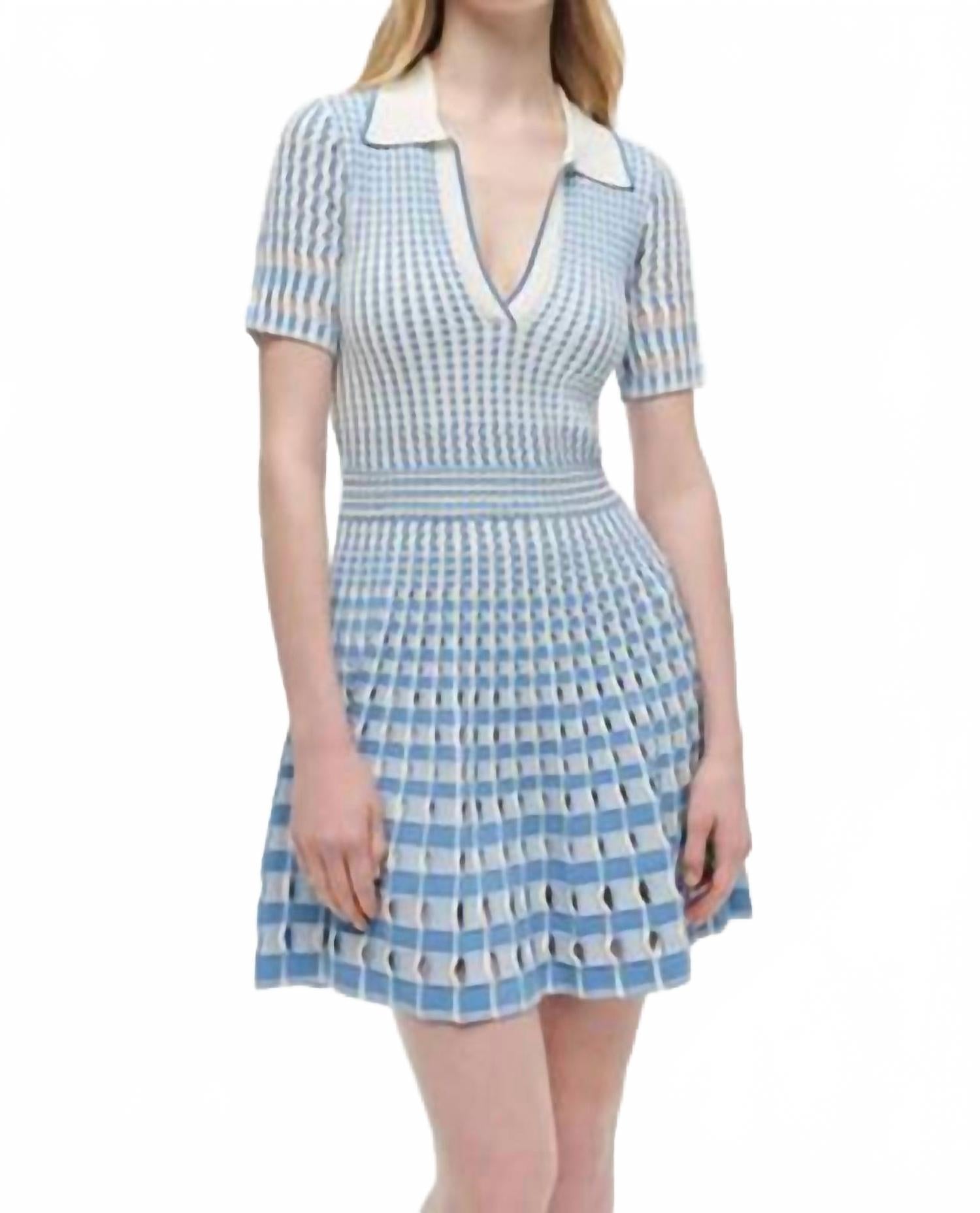 

Платье-поло Tovi Mini в голубом цвете гортензии JONATHAN SIMKHAI