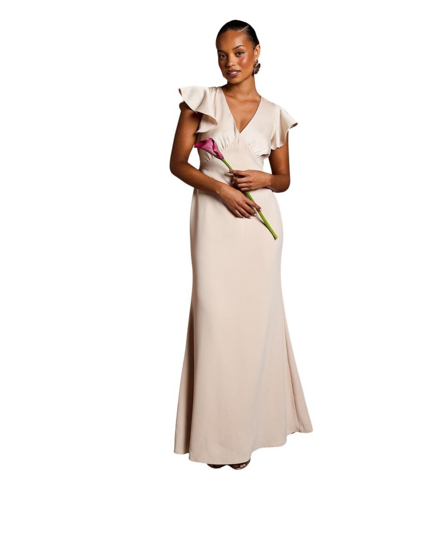 

Укороченное длинное платье подружки невесты с V-образным вырезом Coast, Champagne