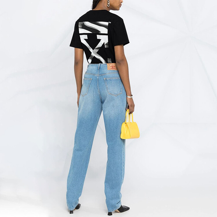 OFF-WHITE Женская футболка, цвет Black — фото 4