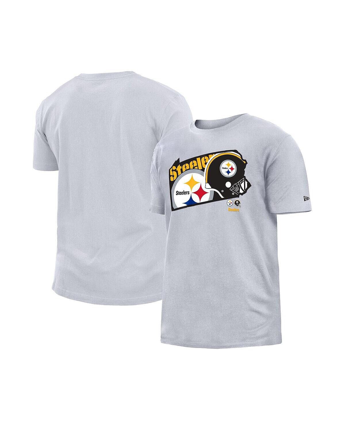 

Мужская белая футболка Pittsburgh Steelers Gameday State New Era, Белый, Мужская белая футболка Pittsburgh Steelers Gameday State New Era