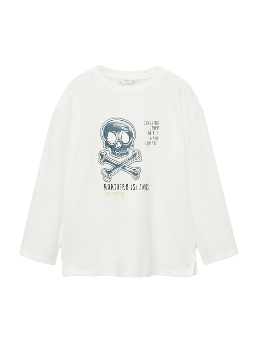 

Лонгслив MANGO KIDS Shirt CALAVERA, белый