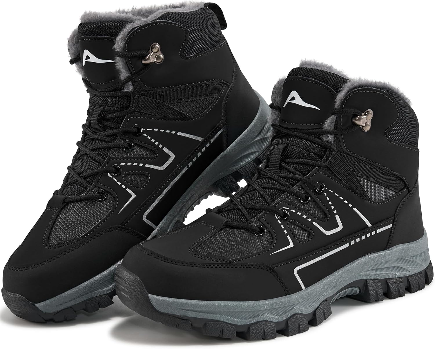 

Мужские зимние сапоги Ablanczoom с меховой подкладкой, водонепроницаемые, противоскользящие для работы и кемпинга на открытом воздухе, черный
