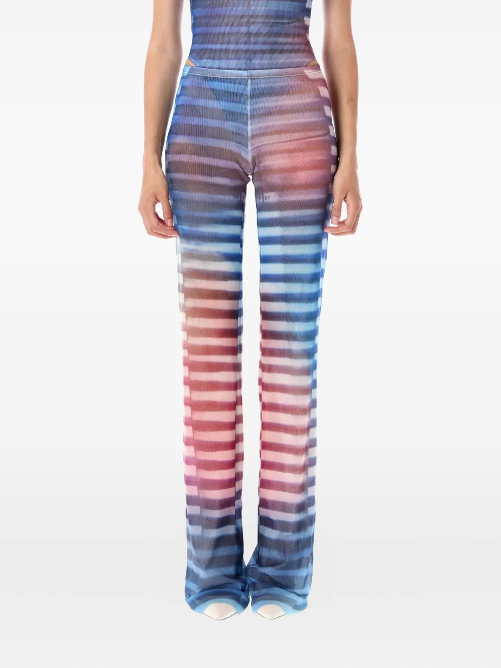 

Брюки из сетчатой ткани с полосками Air Stripe Jean Paul Gaultier, синий