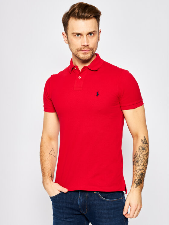 

Рубашка поло облегающего кроя Polo Ralph Lauren, красный