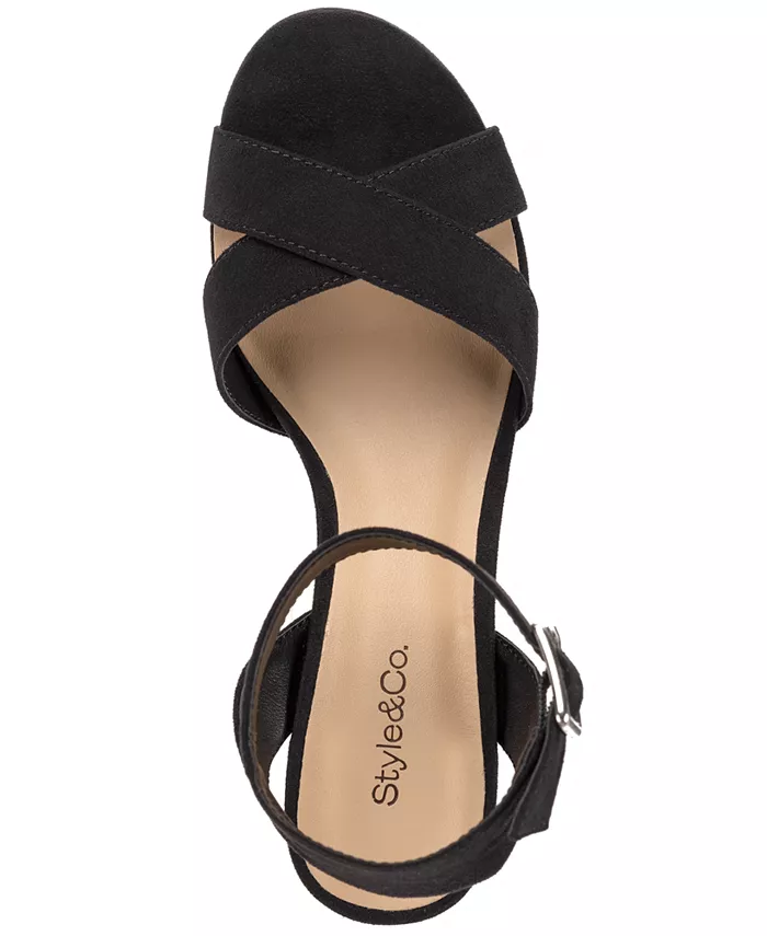 Женские босоножки Shannonn на блочном каблуке Style & Co, черный — фото 4