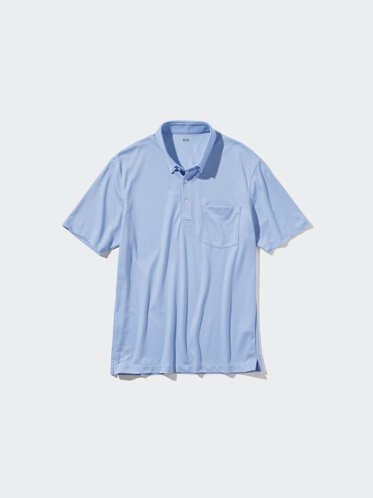 Рубашка-Поло airism kanoko на пуговицах Uniqlo, белый — фото 3