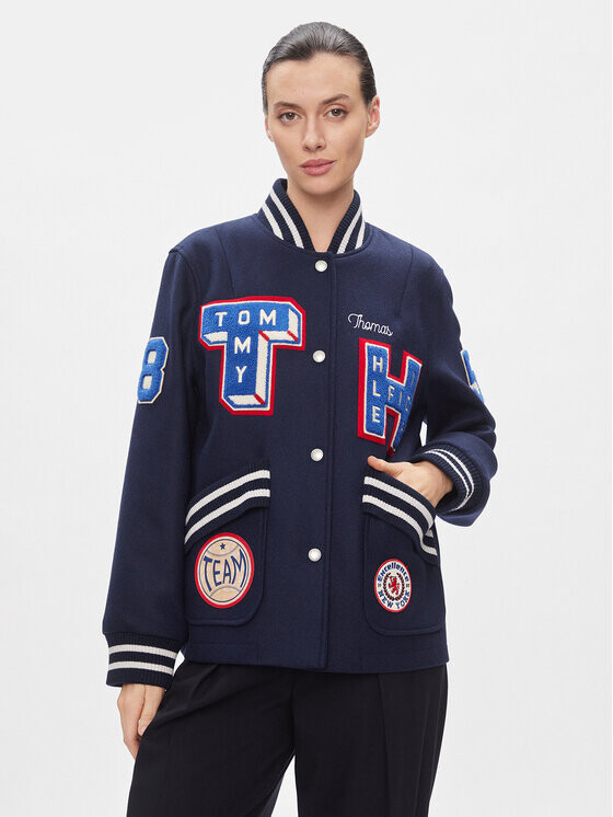 

Бомбер стандартного кроя Tommy Hilfiger, синий